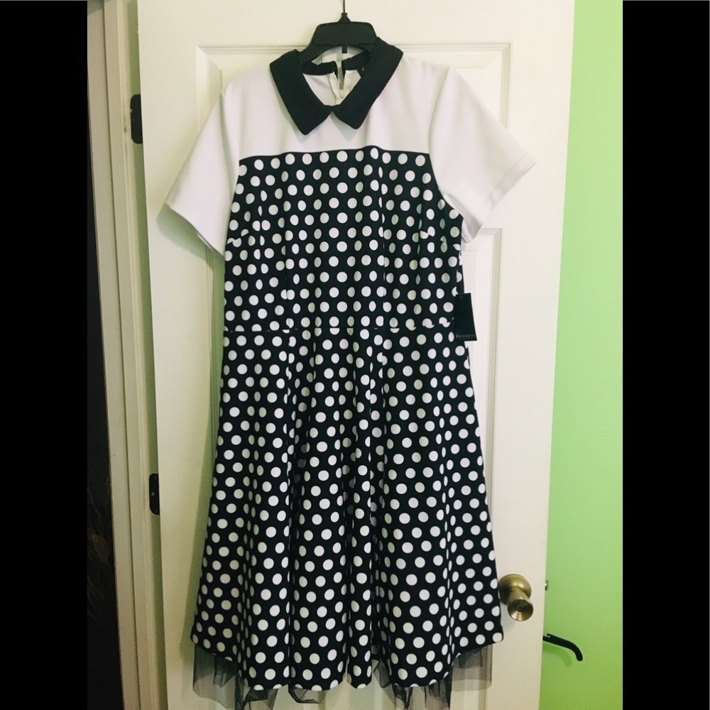 Fit and flare polka dot dress